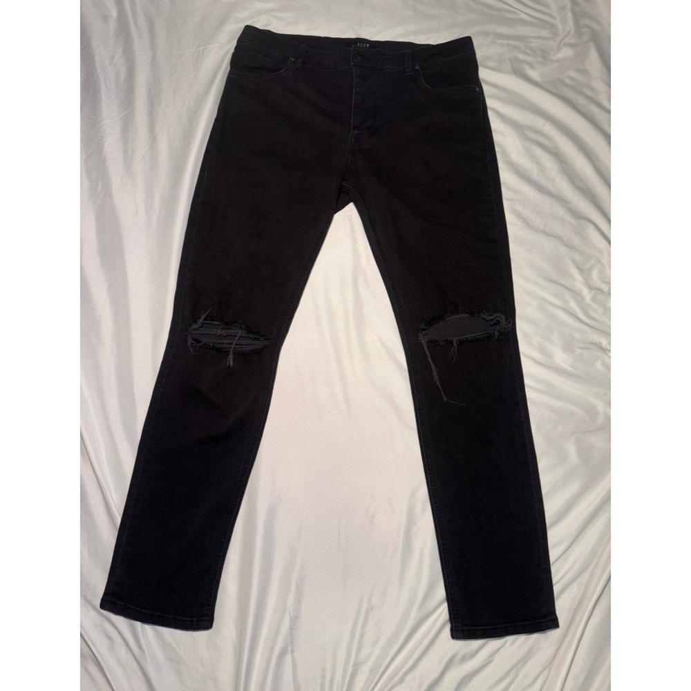 Neuw Ray Tapered Jeans Mens 33x32 Black Distressed Streetwear Denim
